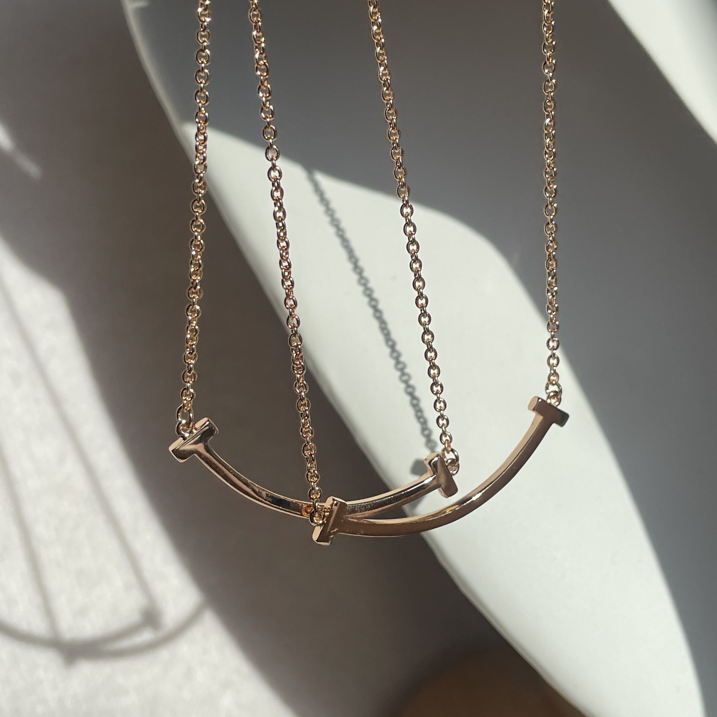 18k”Ti經典微笑線小號/光面無鑽高奢定製項鍊