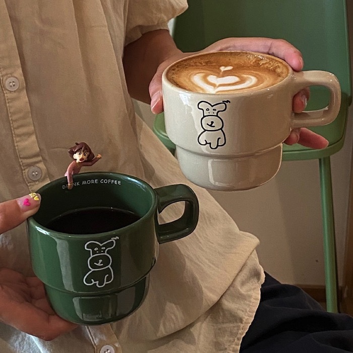 《50942》線條狗狗造型馬克杯/280ml