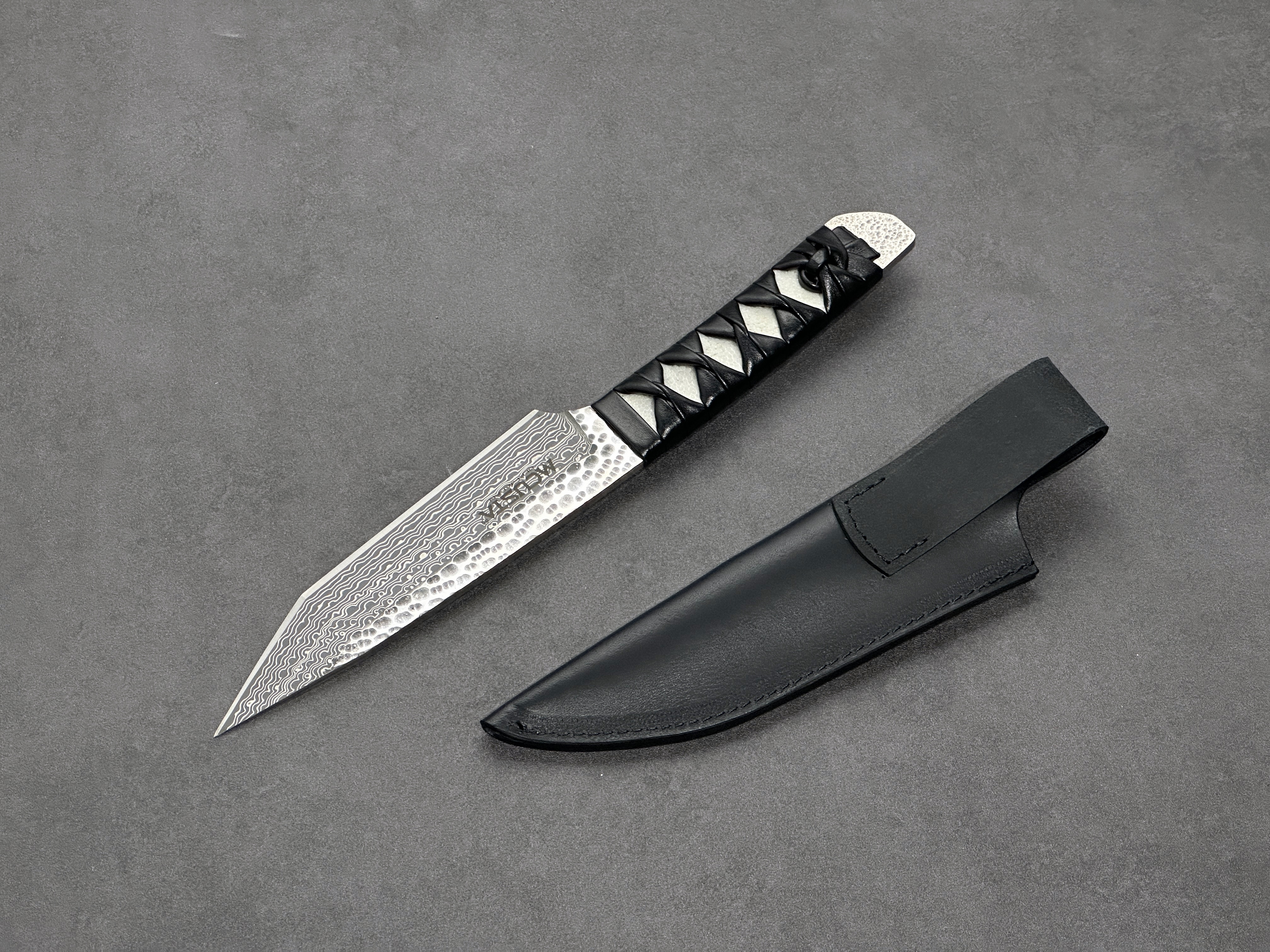 Mcusta Tanto SG2 大馬士革鋼 槌目 短刀 木箱付 鞘付