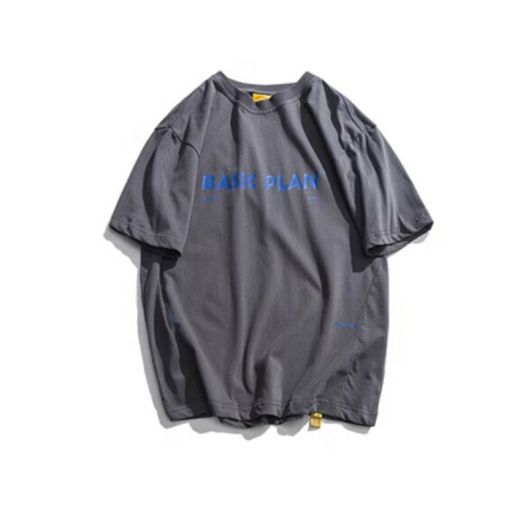 Summer letter print short sleeve T (gray) [M-2XL size] [Contact customer service to confirm the shipping size after placing an order]