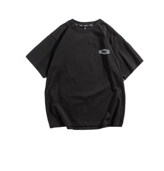 Summer letter print loose T (black) [M-2XL size] [Contact customer service to confirm the shipping size after placing an order]