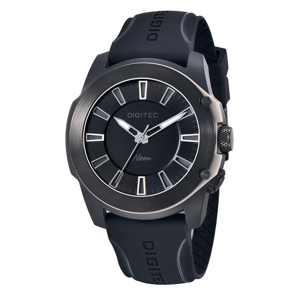【DIGITEC 數碼科技】DN-5182T* 霓虹繽紛夜光矽膠石英錶  附Neon鐵盒+紙套 Neon霓虹光刻度 夜光指針+高級機芯-
