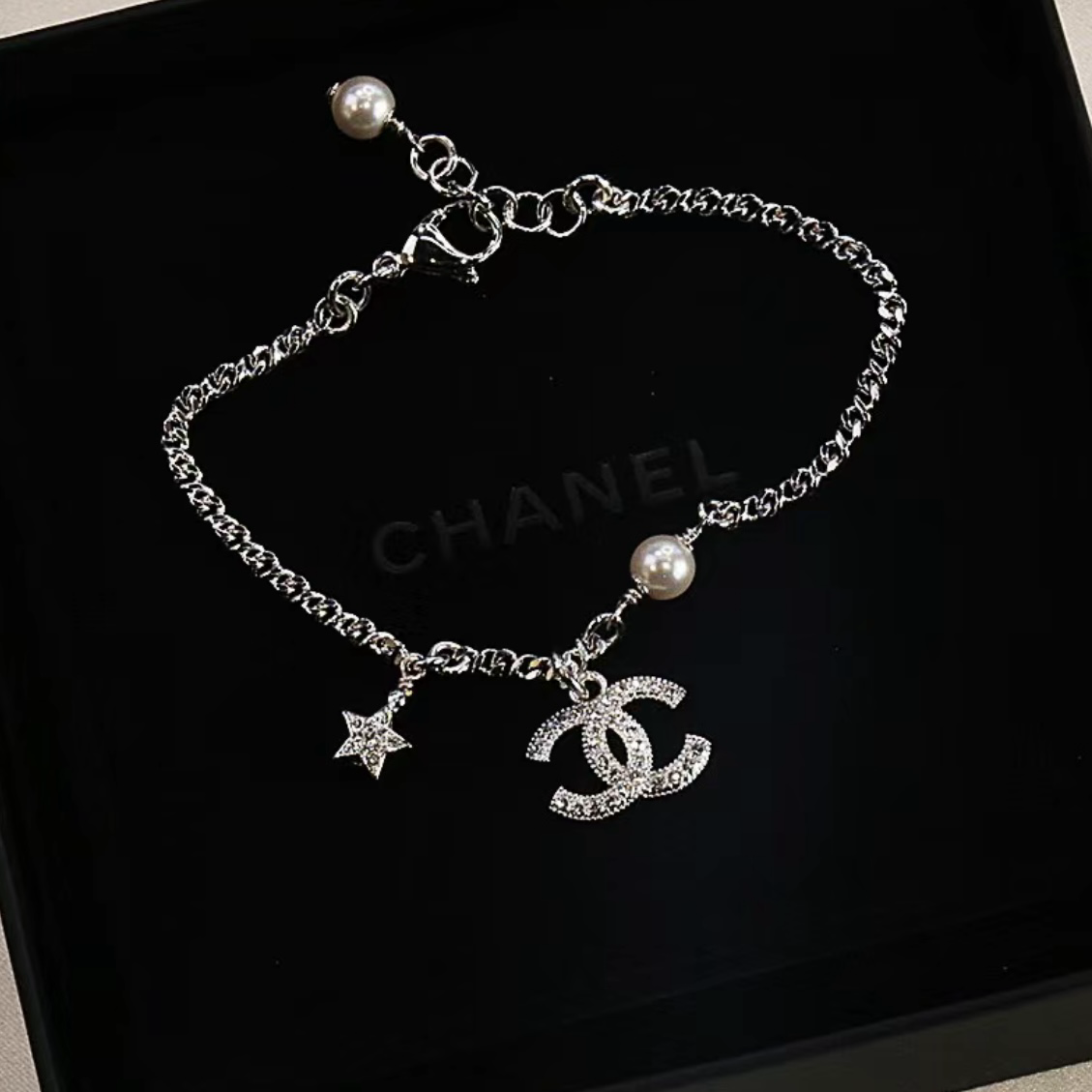 18k夢幻銀鑽星空珍珠系定製手鍊2.0