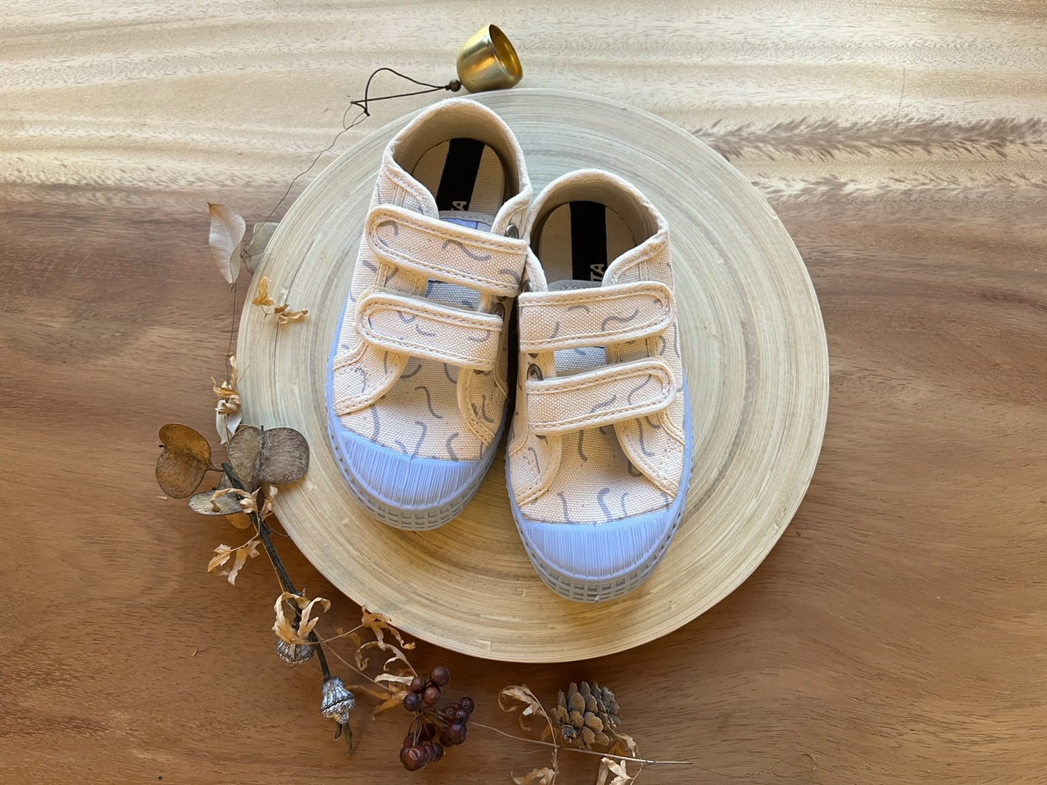 NOVESTA   魔鬼氈帆布鞋 STAR MASTER KID VELCRO  BEIGE/BLUE