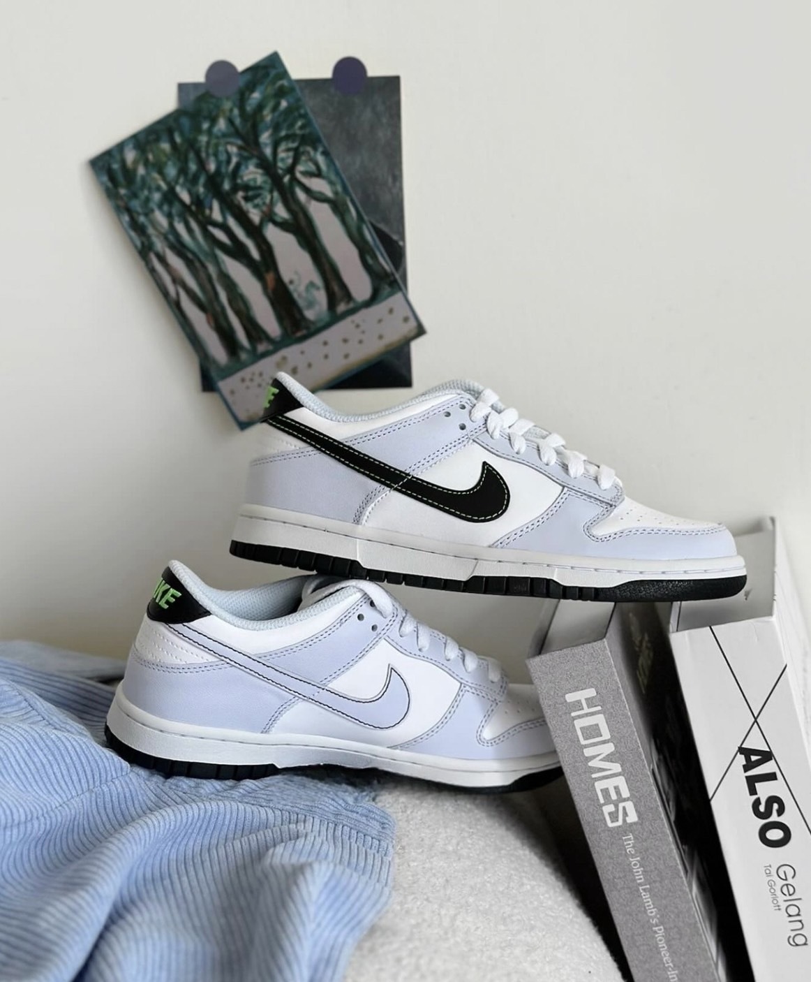 Nike Dunk Low GS "White Grey / Neon Green" 雲霧灰綠