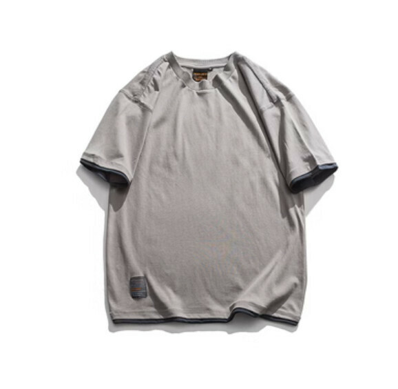 Monogram print short sleeve T (gray) [M-2XL size] [Contact customer service to confirm the shipping size after placing an order]