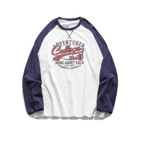 Monogram print long sleeve T (white) [M-XL size] [Contact customer service to confirm the shipping size after placing an order]