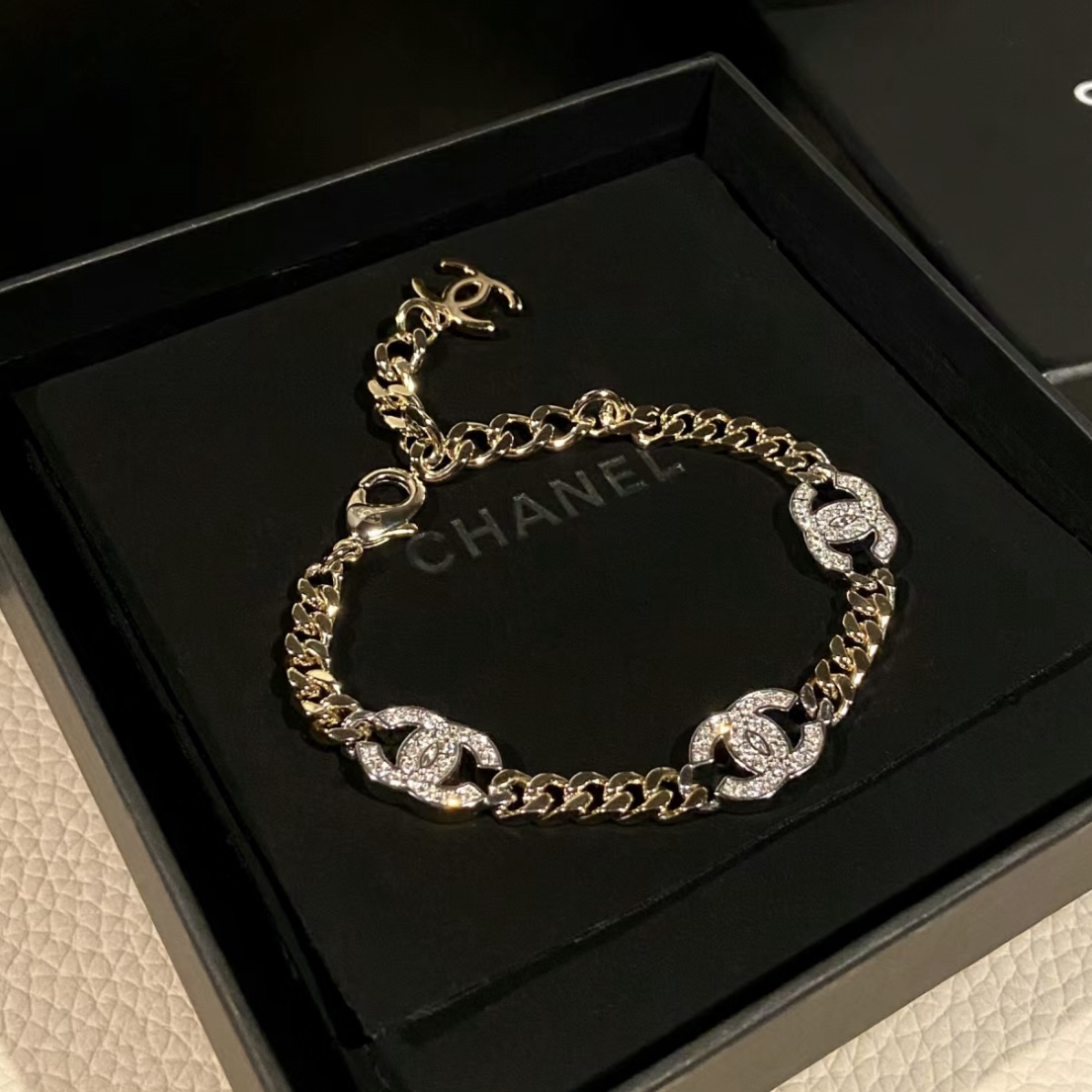 18k 21工坊經典雙c鑽鍊定製手鍊