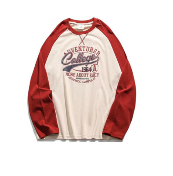 Monogram print long sleeve T (apricot) [M-XL size] [Contact customer service to confirm the shipping size after placing an order]