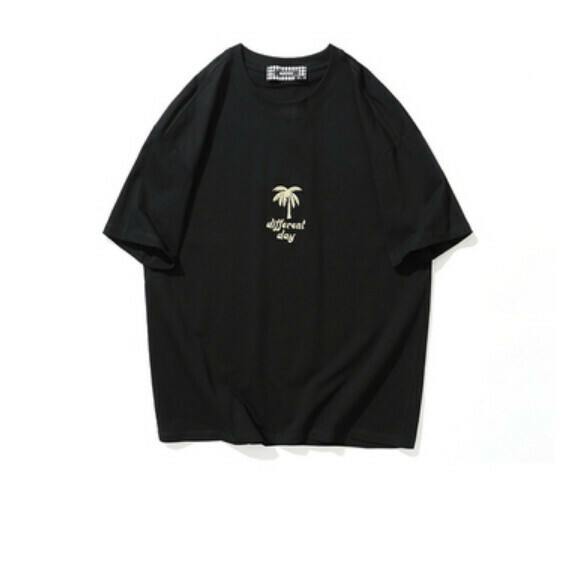 新款字母刺繡短袖T卹（黑色）【M-3XL碼】【下單後聯絡客服確認發貨尺碼】