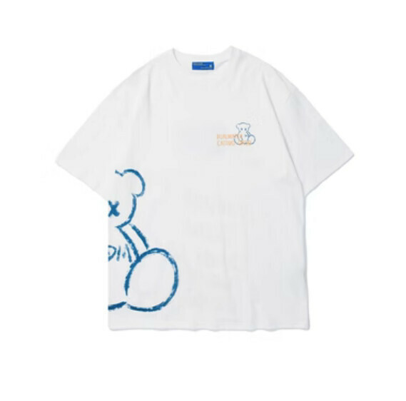 Graffiti round neck short sleeve T (white) [S-XL size] [Contact customer service to confirm the shipping size after placing an order]