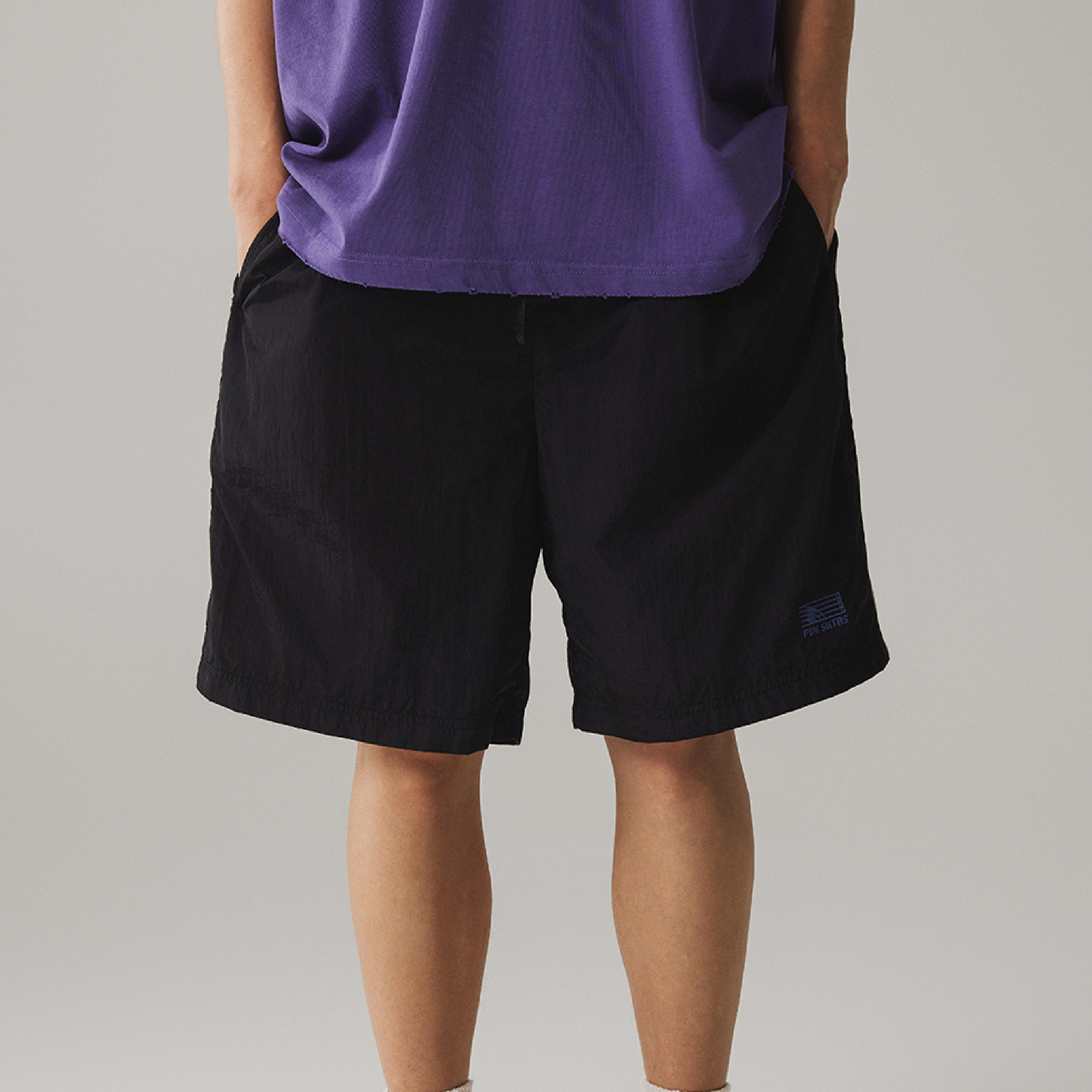 PIN SKTBS Runway Logo Shorts 金屬尼龍 刺繡短褲