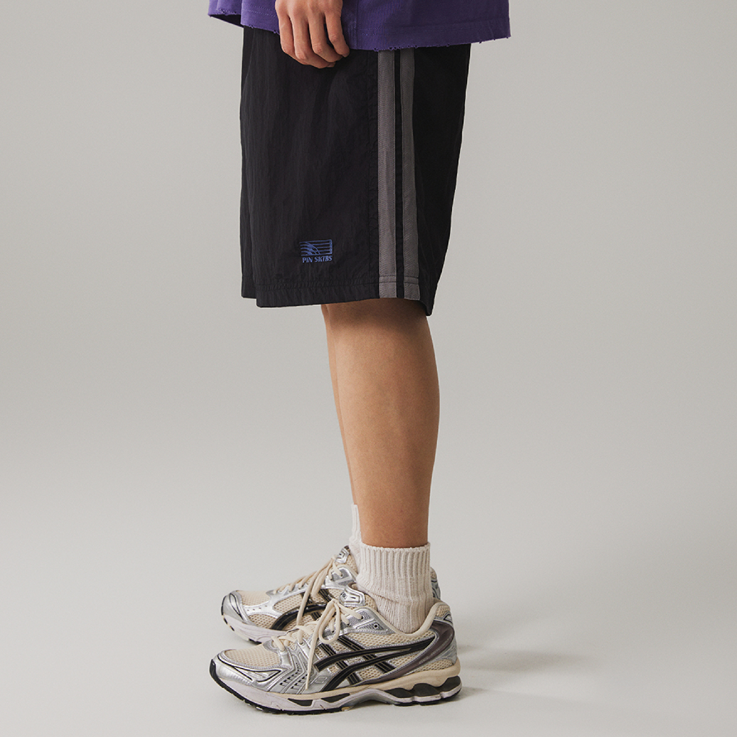 PIN SKTBS Runway Logo Shorts 金屬尼龍 刺繡短褲