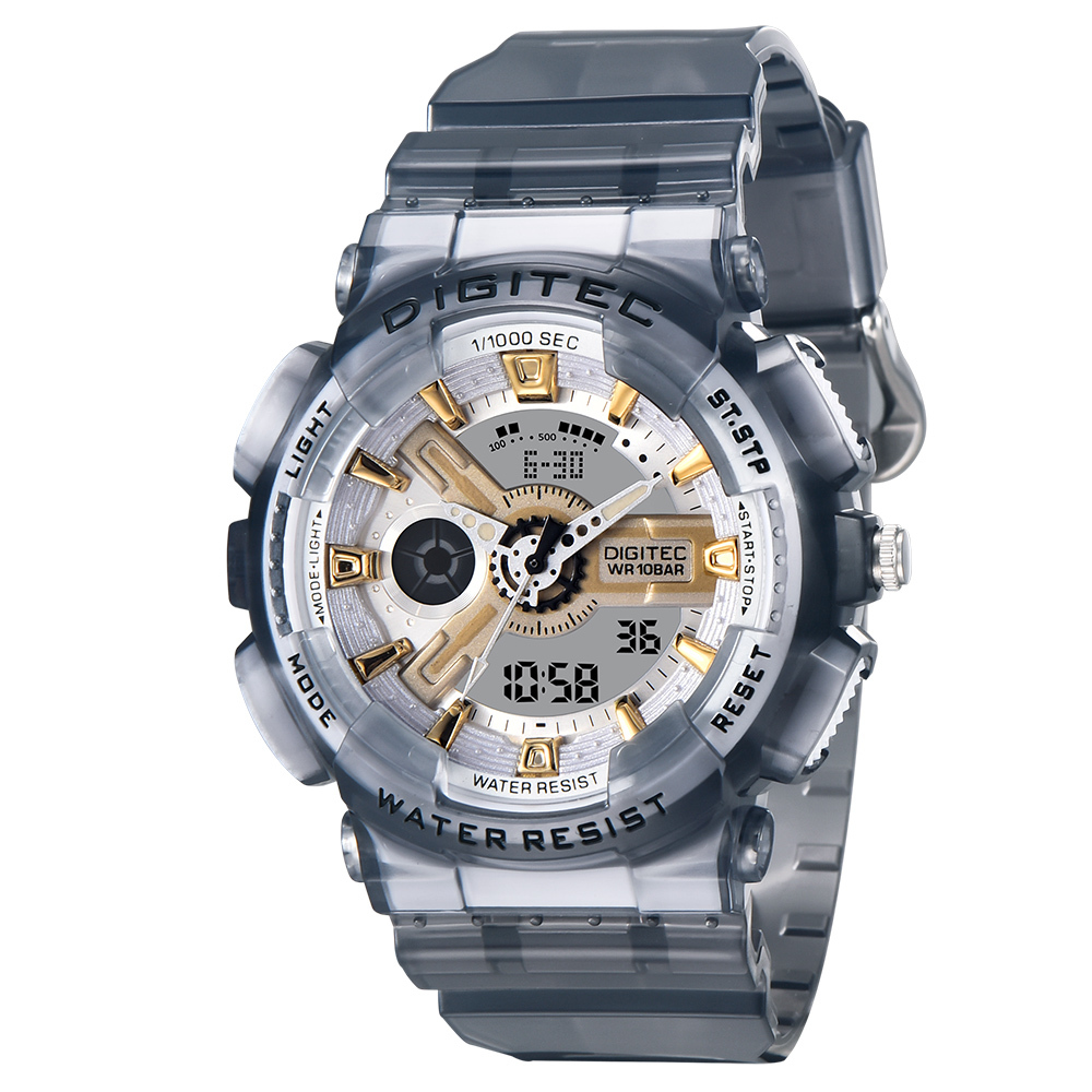 【DIGITEC 數碼科技】MDA-3020T* 雙顯多功能EL背光矽膠數位電子錶-