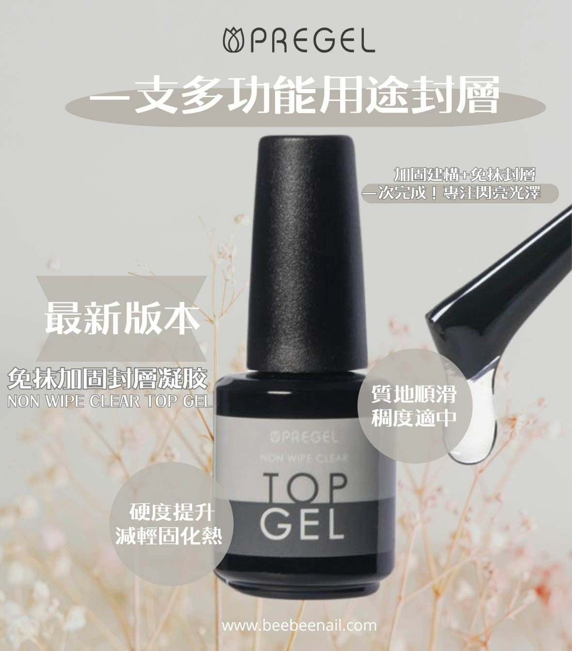 Pregel - Non Wipe  Top Clear 多功能免抹加固建構封層 12g