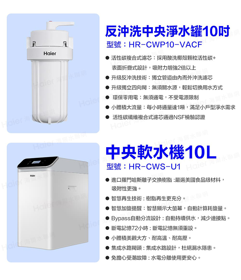 海爾全屋反沖洗淨軟水-頂客小資組