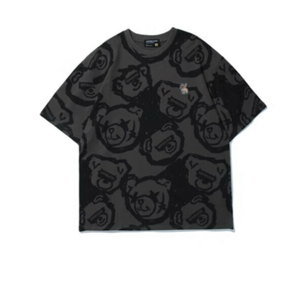 Retro loose short sleeve T (black) [S-3XL size] [Contact customer service to confirm the shipping size after placing an order]