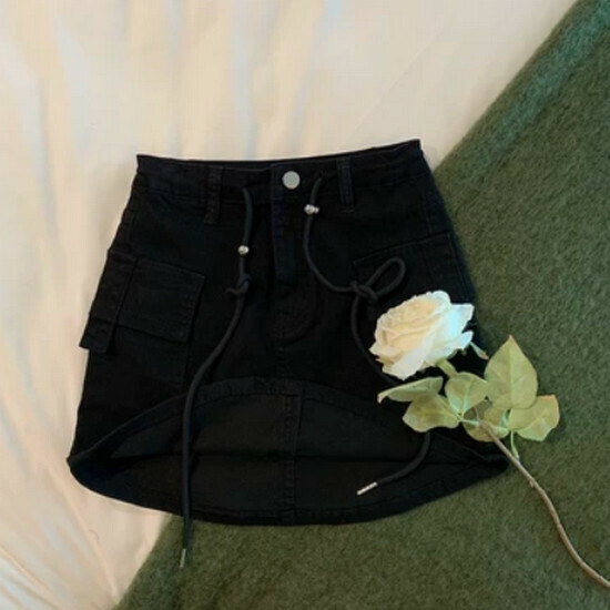 Hot Selling Denim Skirt [Black] [Size S-L] (Please contact customer service to confirm the delivery size after placing the order)