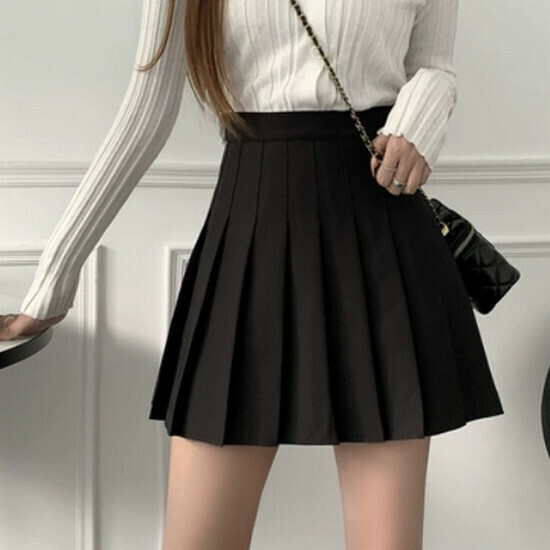 Hot selling pleated skirt [Black (regular style)] [S-XL size] (please contact customer service to confirm the delivery size after placing the order)
