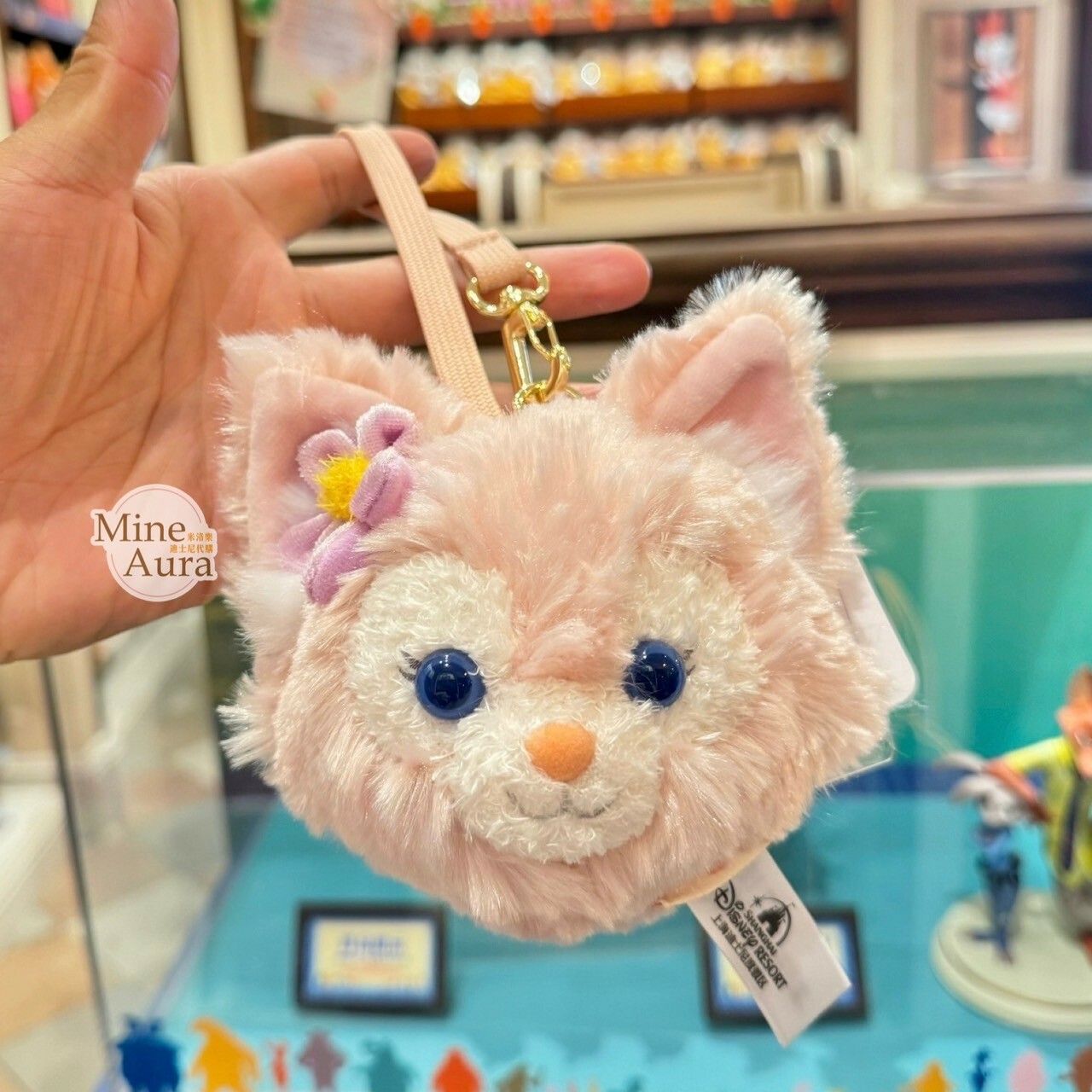 玲娜貝兒 Lina bell 絨毛 大頭 造型 鏡子 掛飾 吊飾 -上海迪士尼樂園
