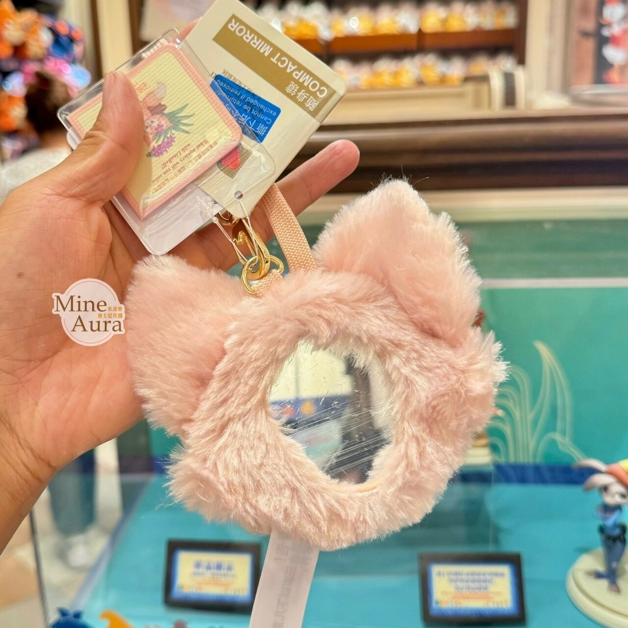 玲娜貝兒 Lina bell 絨毛 大頭 造型 鏡子 掛飾 吊飾 -上海迪士尼樂園