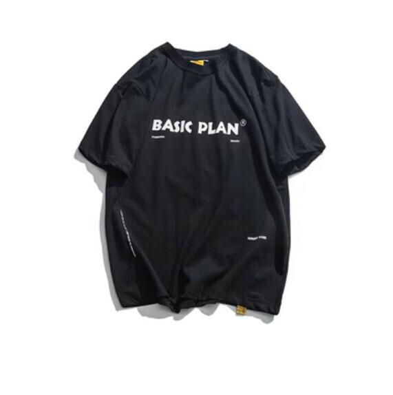 Summer letter print short sleeve T (black) [M-2XL size] [Contact customer service to confirm the shipping size after placing an order]