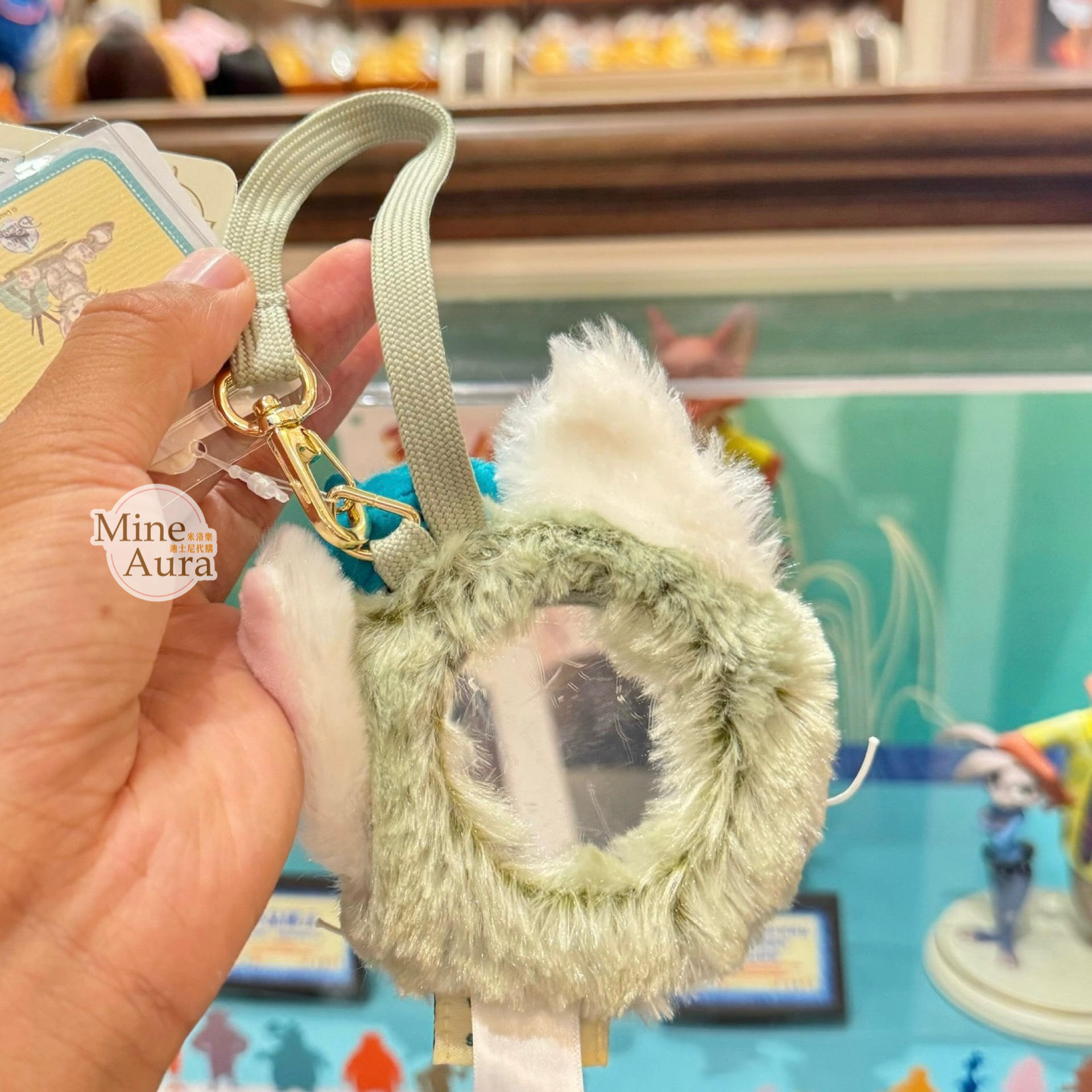 傑拉托尼 畫家貓 Gelatoni 絨毛 大頭 造型 鏡子 掛飾 吊飾 -上海迪士尼樂園