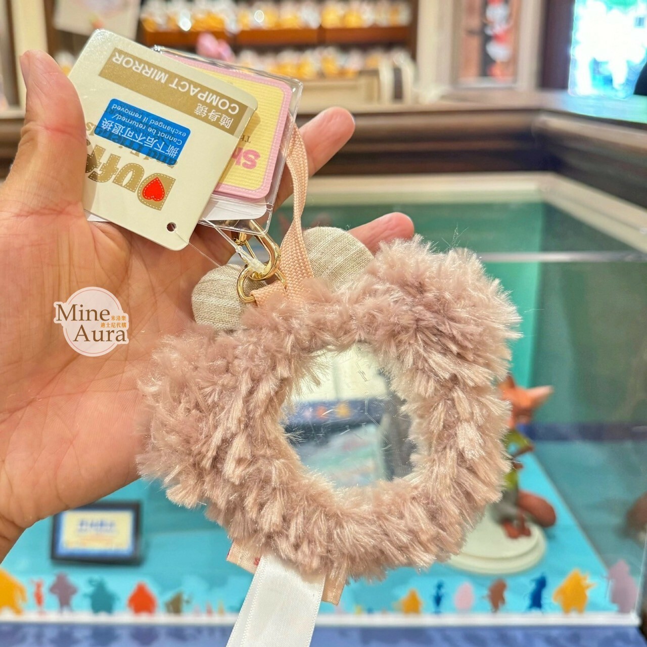 雪莉玫 ShellieMay 絨毛 大頭 造型 鏡子 掛飾 吊飾 -上海迪士尼樂園