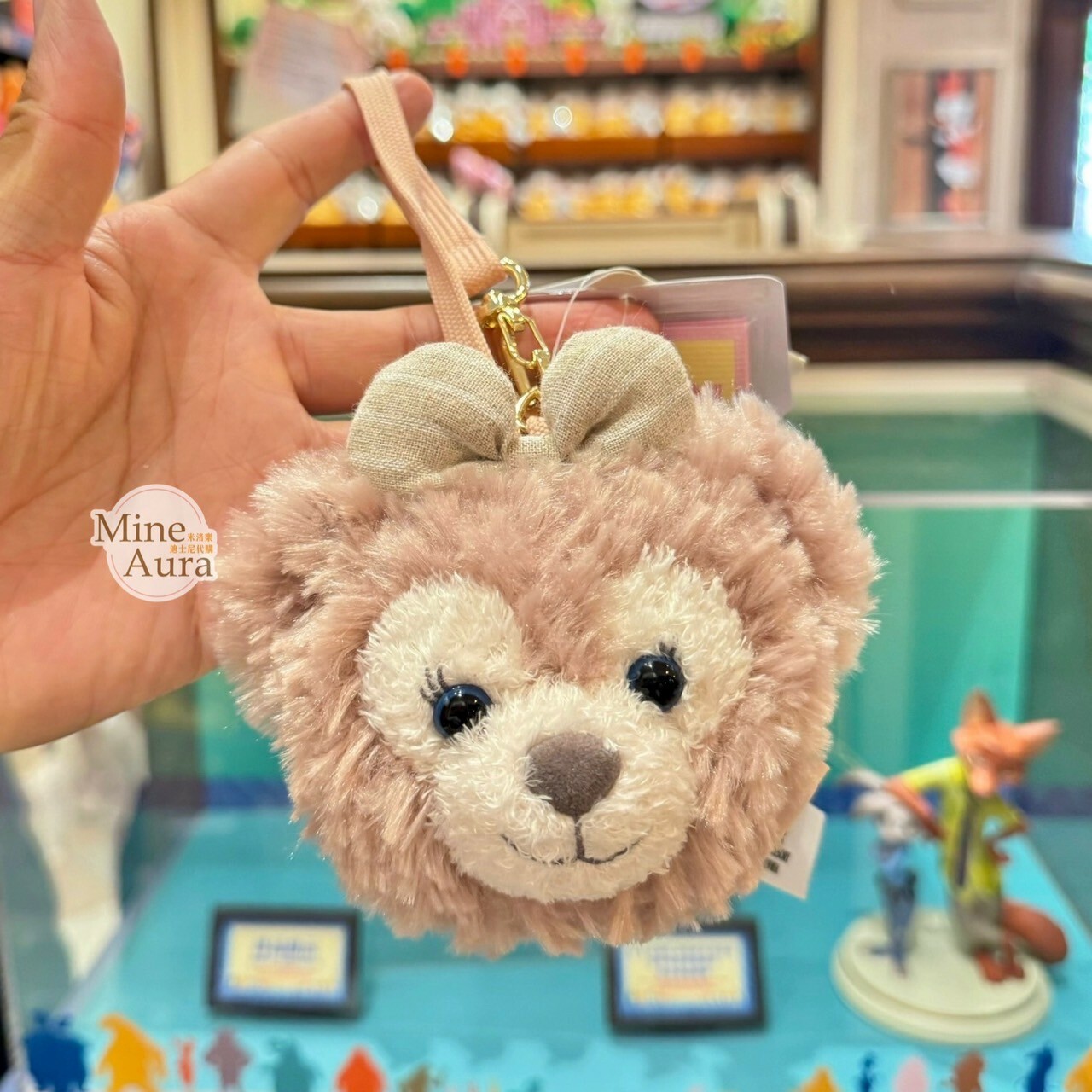 雪莉玫 ShellieMay 絨毛 大頭 造型 鏡子 掛飾 吊飾 -上海迪士尼樂園