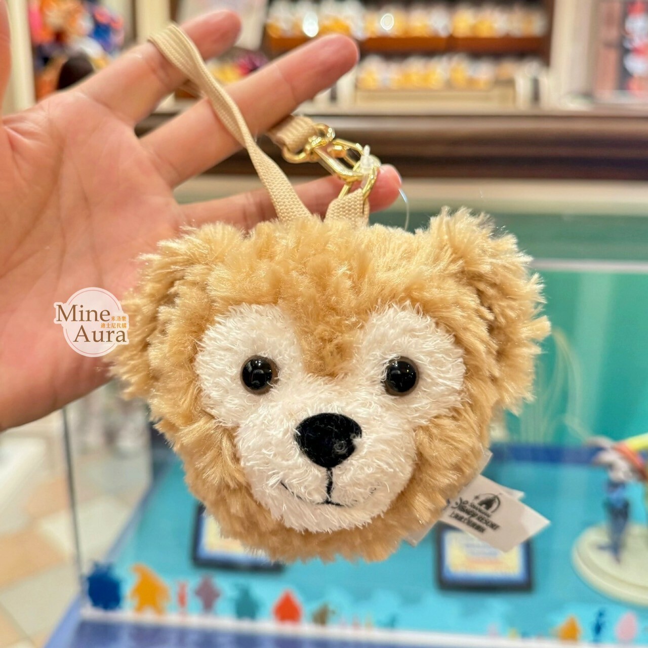 達菲 Duffy 絨毛 大頭 造型 鏡子 掛飾 吊飾 -上海迪士尼樂園