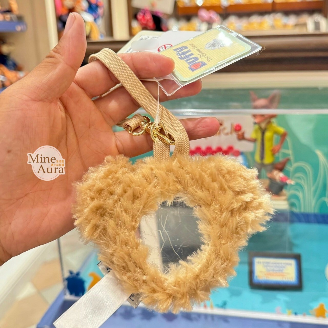 達菲 Duffy 絨毛 大頭 造型 鏡子 掛飾 吊飾 -上海迪士尼樂園