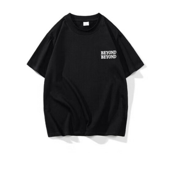 新款字母刺繡純棉短袖T卹（黑色）【M-4XL碼】【下單後聯絡客服確認發貨尺碼】