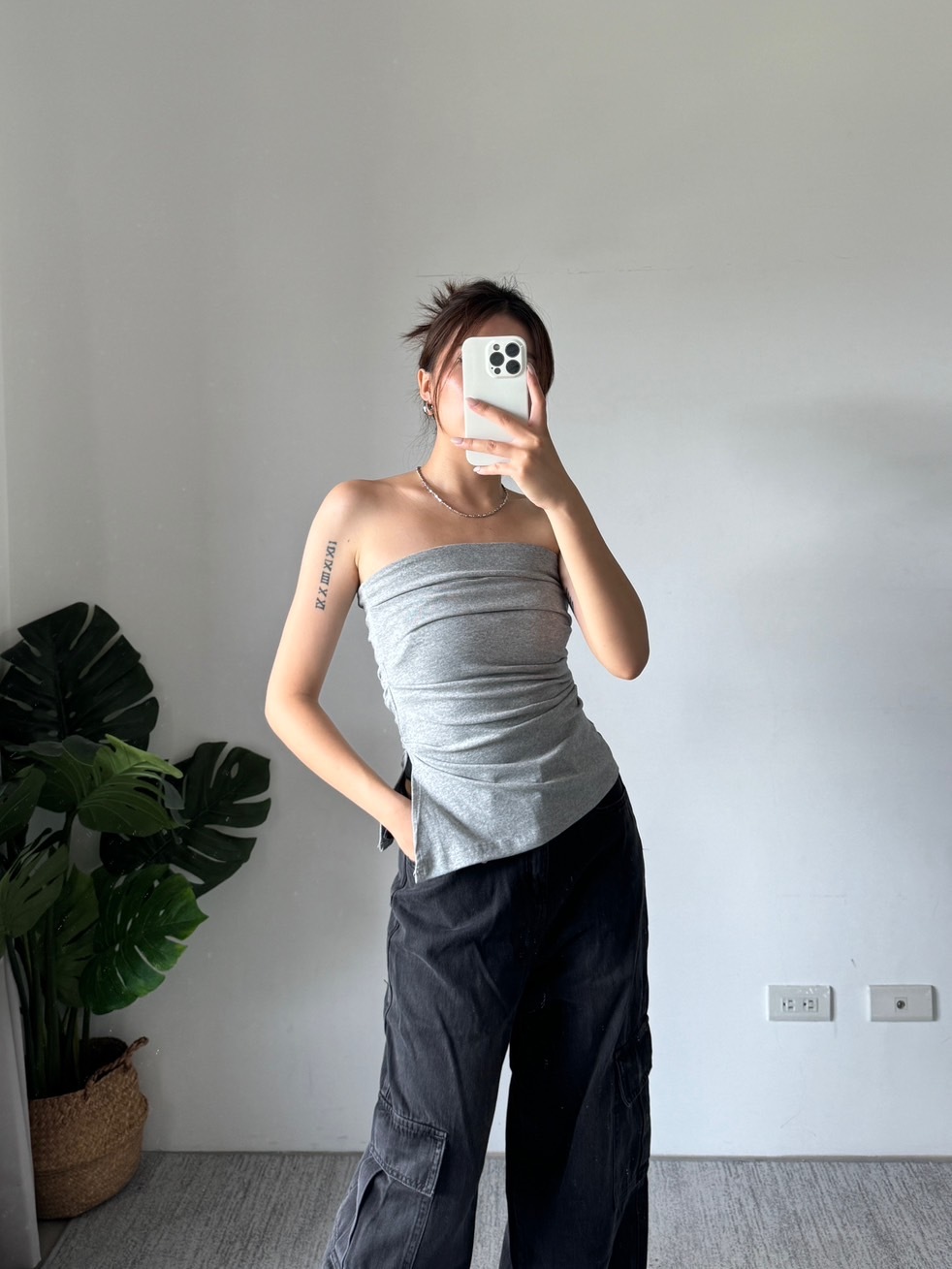 不規則開衩平口上衣(4色)