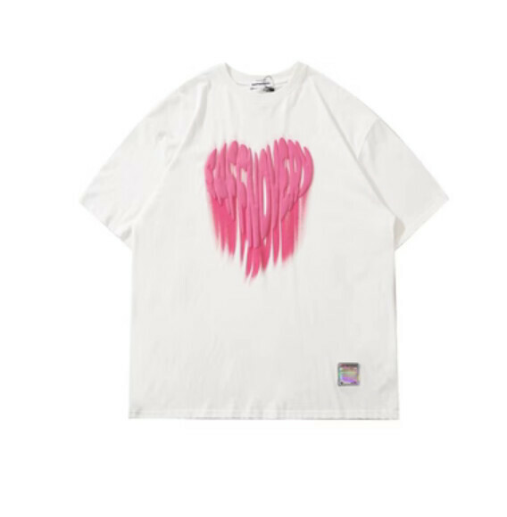 Love letter graffiti short sleeve T (white) [S-2XL size] [Contact customer service to confirm the shipping size after placing an order]