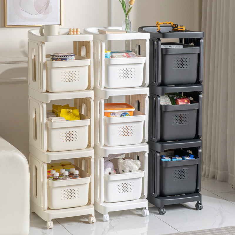 《4159》三色實用小推車移動式抽屜置物架