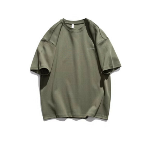 Summer Simple Solid Color Crew Neck Short Sleeve T Shirt (Army Green) [S-3XL Size] [Contact Customer Service to Confirm Shipping Size After Placing an Order]