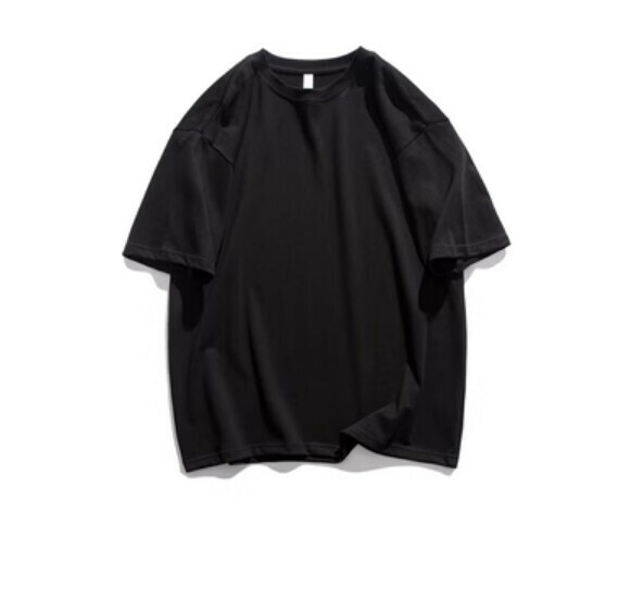 Simple solid color short sleeve T (black) [S-3XL size] [Contact customer service to confirm the shipping size after placing an order]