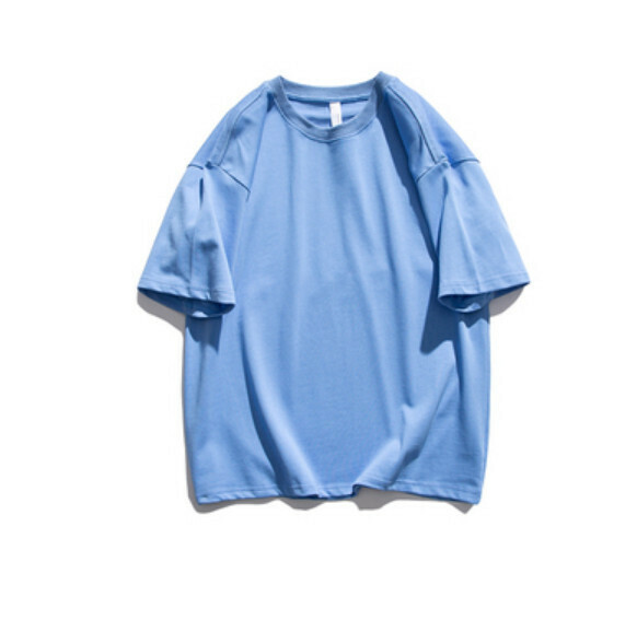 Simple solid color short sleeve T (haze blue) [S-3XL size] [Contact customer service to confirm the shipping size after placing an order]
