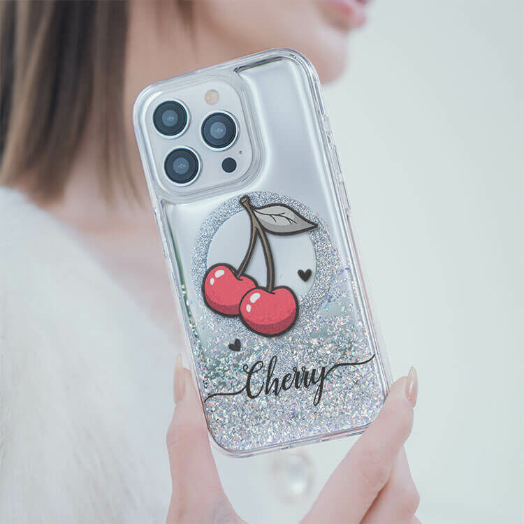可愛小櫻 (MagSafe磁吸) 閃耀鏡面殼 - (訂製名字) iPhone客製化手機殼