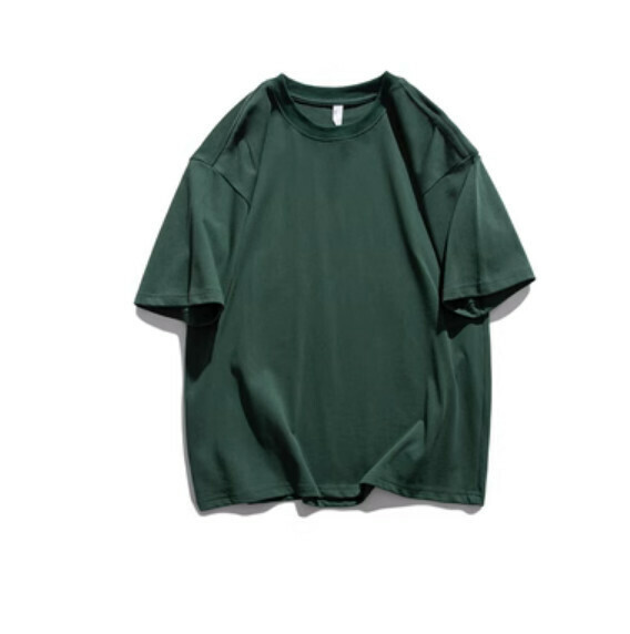 Simple solid color short sleeve T (dark green) [S-3XL size] [Contact customer service to confirm the shipping size after placing an order]