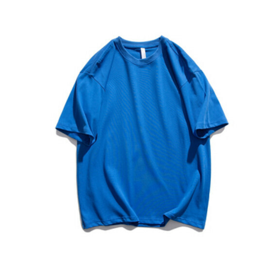 Simple solid color short sleeve T (color blue) [S-3XL size] [Contact customer service to confirm the shipping size after placing an order]
