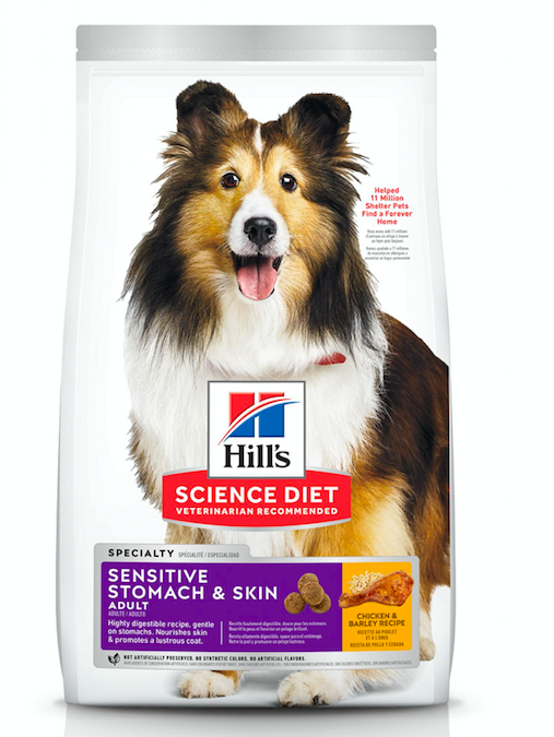 Hill's - 狗乾糧 - 成犬胃部及皮膚敏感  (4磅)