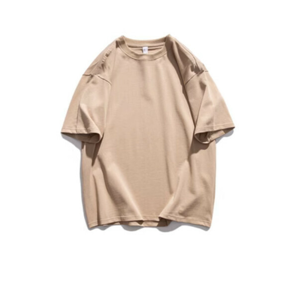 Simple solid color short sleeve T (khaki) [S-3XL size] [Contact customer service to confirm the shipping size after placing an order]