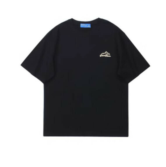 Vintage letter print short sleeve T (black) [S-XL size] [Contact customer service to confirm the shipping size after placing an order]
