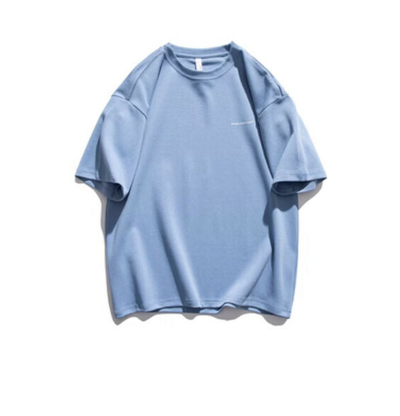 Summer Simple Solid Color Crew Neck Short Sleeve T (Light Blue) [S-3XL Size] [Contact Customer Service to Confirm Shipping Size After Placing an Order]