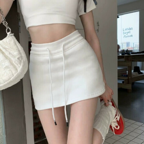 Hot selling drawstring sweatshirt skirt [White] [Size S-L] (please contact customer service to confirm the delivery size after placing the order)