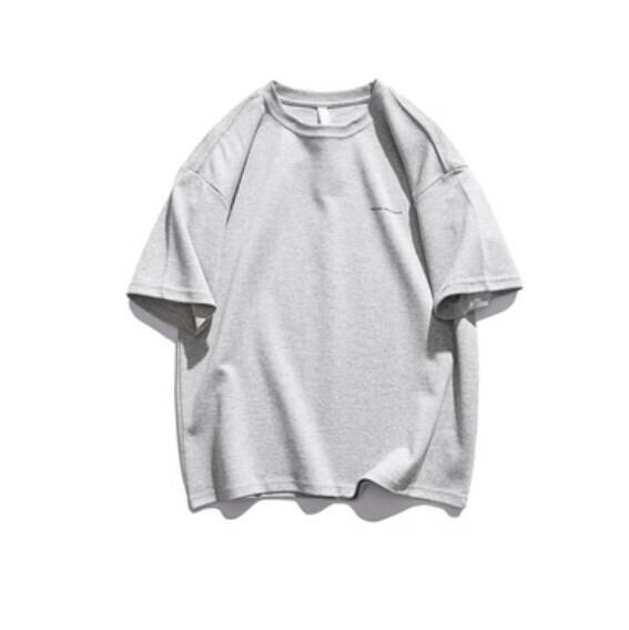 Summer Simple Solid Color Crew Neck Short Sleeve T T (Light Gray) [S-3XL Size] [Contact Customer Service to Confirm Shipping Size After Placing an Order]