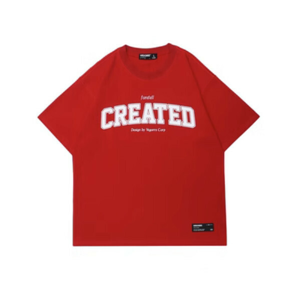 Monogram print short sleeve T (red) [M-2XL size] [Contact customer service to confirm the shipping size after placing an order]