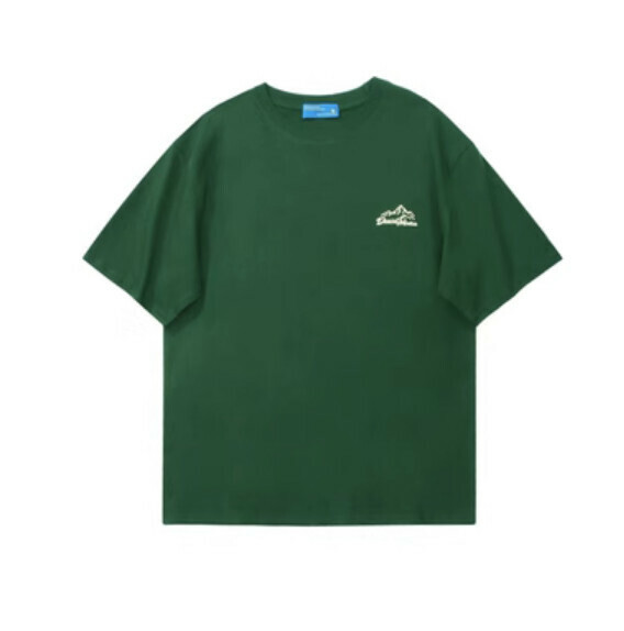 Vintage letter print short sleeve T (dark green) [S-XL size] [Contact customer service to confirm the shipping size after placing an order]