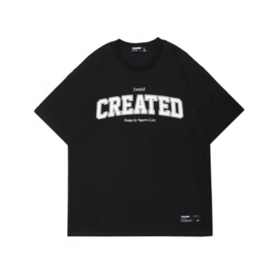 Monogram print short sleeve T (black) [M-2XL size] [Contact customer service to confirm the shipping size after placing an order]